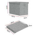 Keezi Large Toy Box Chest Storage Flip-Top Lid Grey Foldable