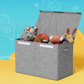 Keezi Large Toy Box Chest Storage Flip-Top Lid Grey Foldable
