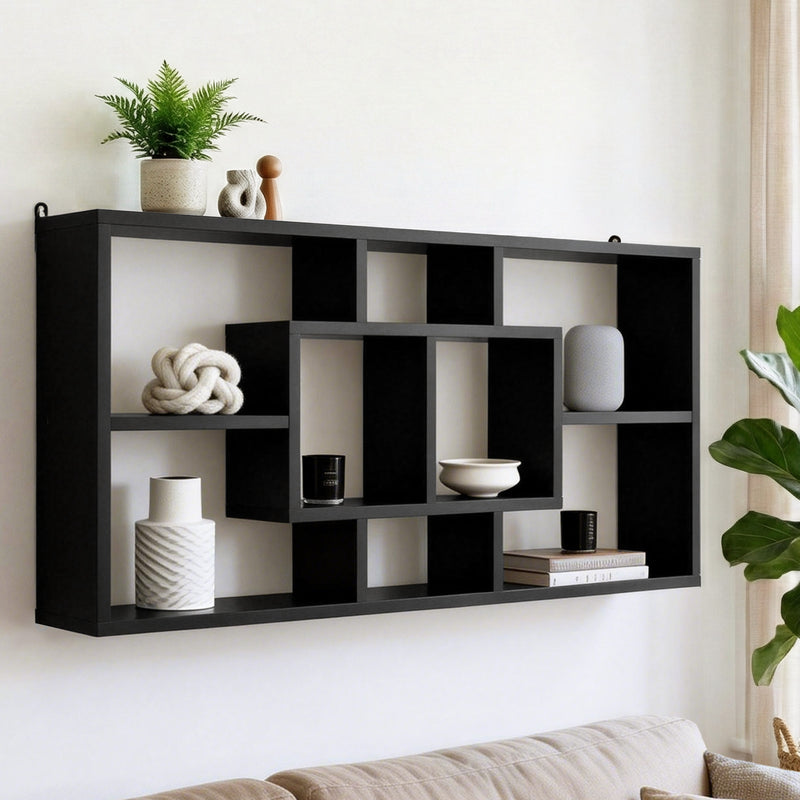 Artiss Floating Wall Shelves Black Bookshelf Display Rack