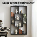 Artiss Floating Wall Shelves Black Bookshelf Display Rack