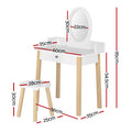 Keezi Kids Dressing Table Chair Set Wooden Vanity Mirror Makeup