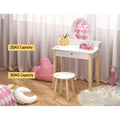 Keezi Kids Dressing Table Chair Set Wooden Vanity Mirror Makeup