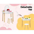 Keezi Kids Dressing Table Chair Set Wooden Vanity Mirror Makeup