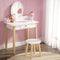 Keezi Kids Dressing Table Chair Set Wooden Vanity Mirror Makeup