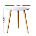 Artiss Round Coffee Table 50cm Callix Black Glass
