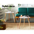 Artiss Round Coffee Table 50cm Callix Black Glass