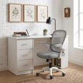 Artiss Computer Desk & Ergonomic Office Chair Set 120cm Home Office Study Desk with 3 Drawers & 3 Shelves, Mesh Computer Chair with Flip-Up Armrests