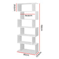 Artiss 6 Tier Bookshelf White Storage Shelves Display