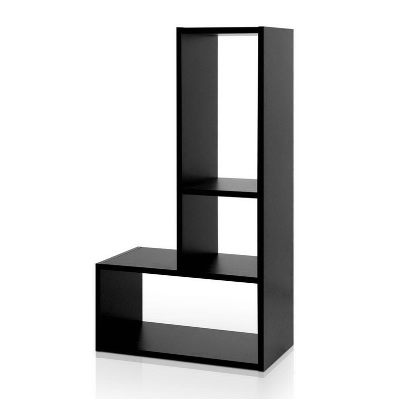 Artiss L Shape Bookshelf DIY Black Corner Storage