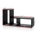 Artiss L Shape Bookshelf DIY Black Corner Storage