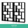 Artiss L Shape Bookshelf DIY Black Corner Storage