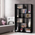 Artiss L Shape Bookshelf DIY Black Corner Storage