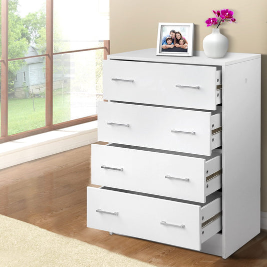Artiss 4 Drawer Chest White Andes Bedroom Storage Dresser