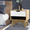 Artiss Bedside Table Drawers Side End Table Shelf Storage Nightstand Oak IKER