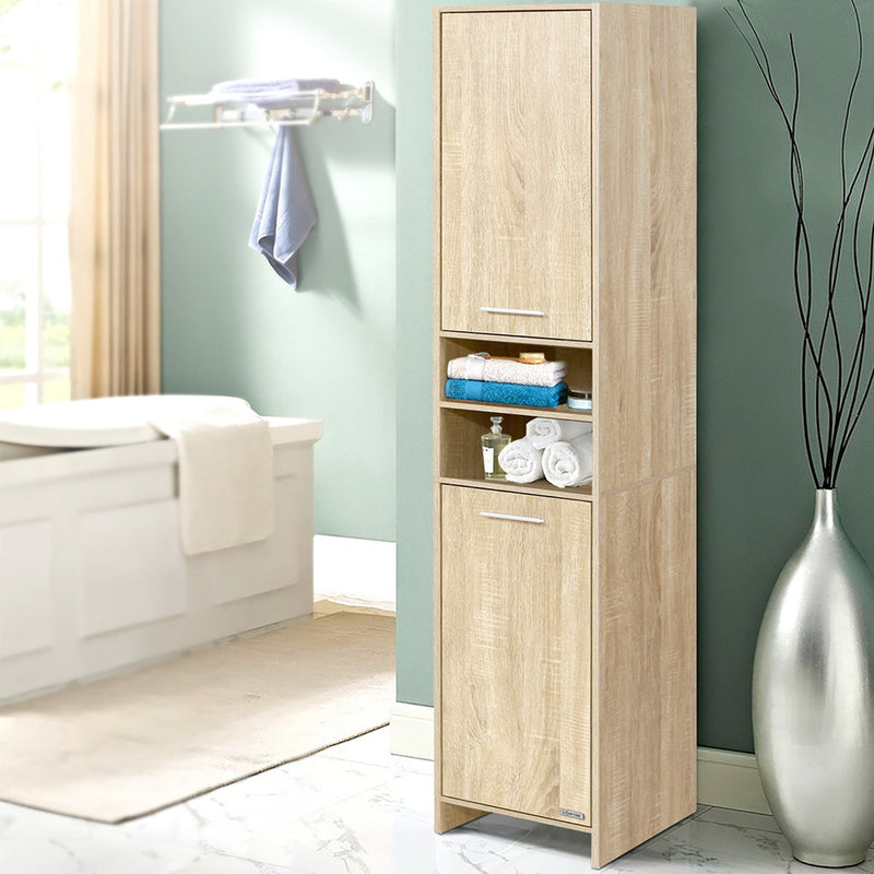 Artiss Bathroom Cabinet Storage 185cm Wooden Tall
