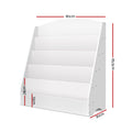 Keezi 5 Tier Kids Bookshelf Magazine Organiser White Display Rack