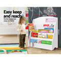 Keezi 5 Tier Kids Bookshelf Magazine Organiser White Display Rack