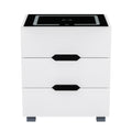 Artiss Smart Bedside Table 3 Drawers Wireless Charging LED White