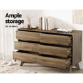Artiss XAVI 6 Drawer Chest Walnut