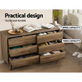 Artiss XAVI 6 Drawer Chest Walnut