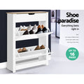 Artiss Shoe Rack Cabinet 16 Pairs White Organised Storage
