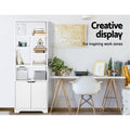 Artiss White Bookshelf with Cabinet GINA