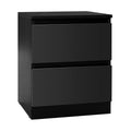 Artiss Bedside Table 2 Drawer Black