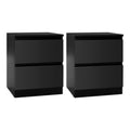 Artiss Bedside Table 2 Drawers Black PEPE 2 Pack