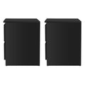 Artiss Bedside Table 2 Drawers Black PEPE 2 Pack