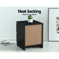 Artiss Bedside Table 2 Drawers Black PEPE 2 Pack
