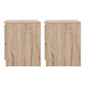 Artiss Bedside Table 2 Drawer Oak 2 Pack