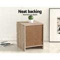 Artiss Bedside Table 2 Drawer Oak 2 Pack