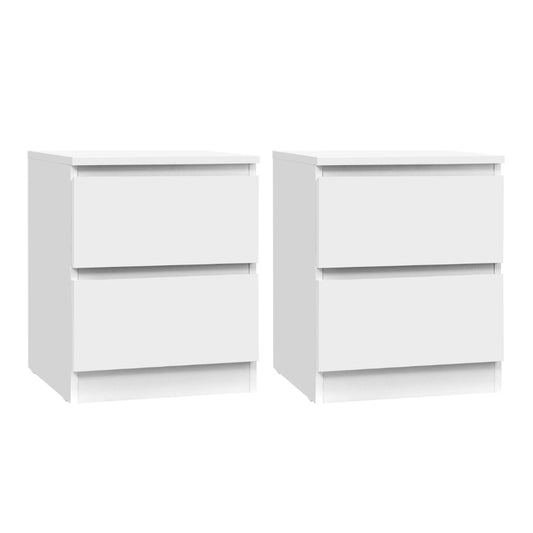 Artiss 2x Bedside Table 2 Drawers White