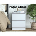 Artiss 2x Bedside Table 2 Drawers White