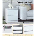 Artiss 2x Bedside Table 2 Drawers White