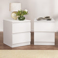 Artiss 2x Bedside Table 2 Drawers White