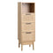 Artiss 3 Drawer Chest with Shelf Oak