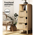 Artiss 3 Drawer Chest with Shelf Oak