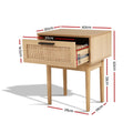 Artiss Rattan Bedside Table with Drawers Nightstand