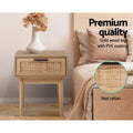 Artiss Rattan Bedside Table with Drawers Nightstand