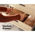 Artiss Rattan Chest of Drawers 4 Drawer Tallboy Pine