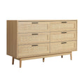Artiss 6 Drawer Chest Oak Wood Storage Cabinet