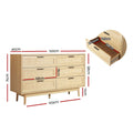 Artiss 6 Drawer Chest Oak Wood Storage Cabinet