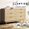 Artiss 6 Drawer Chest Oak Wood Storage Cabinet