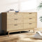 Artiss 6 Drawer Chest Oak Wood Storage Cabinet