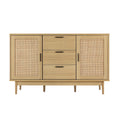 Artiss Rattan Buffet Sideboard Oak 3 Doors Storage