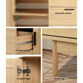 Artiss Rattan Buffet Sideboard Oak 3 Doors Storage