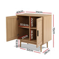 Artiss Rattan Buffet Sideboard 2 Door Oak