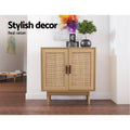 Artiss Rattan Buffet Sideboard 2 Door Oak