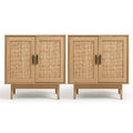 Artiss 2x Buffet Sideboard Cabinet Rattan Cupboard 2 Doors Storage Pantry BRIONY